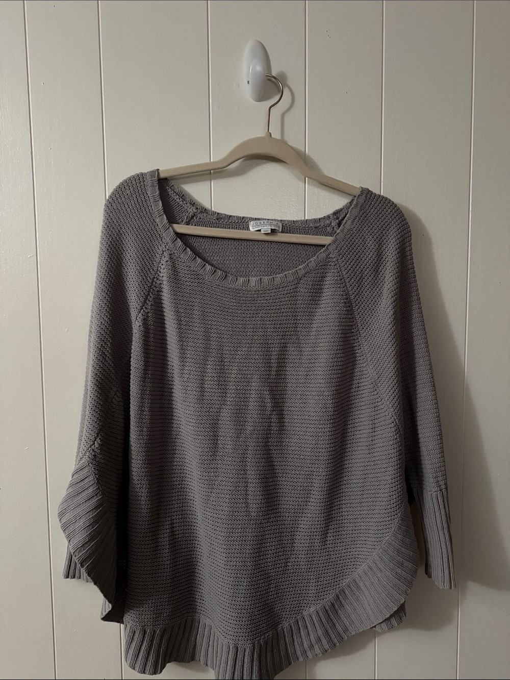 Joseph Gray Knit Poncho Sweater